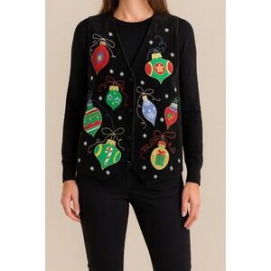 Vintage Westbound Black 100% Cotton Ugly Christmas Sweaterane